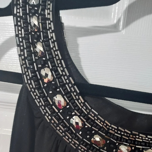 Lane Bryant Black Sleeveless with Jewel & Beaded Collar Dress in Size 22/24 3X - Picture 4 of 8